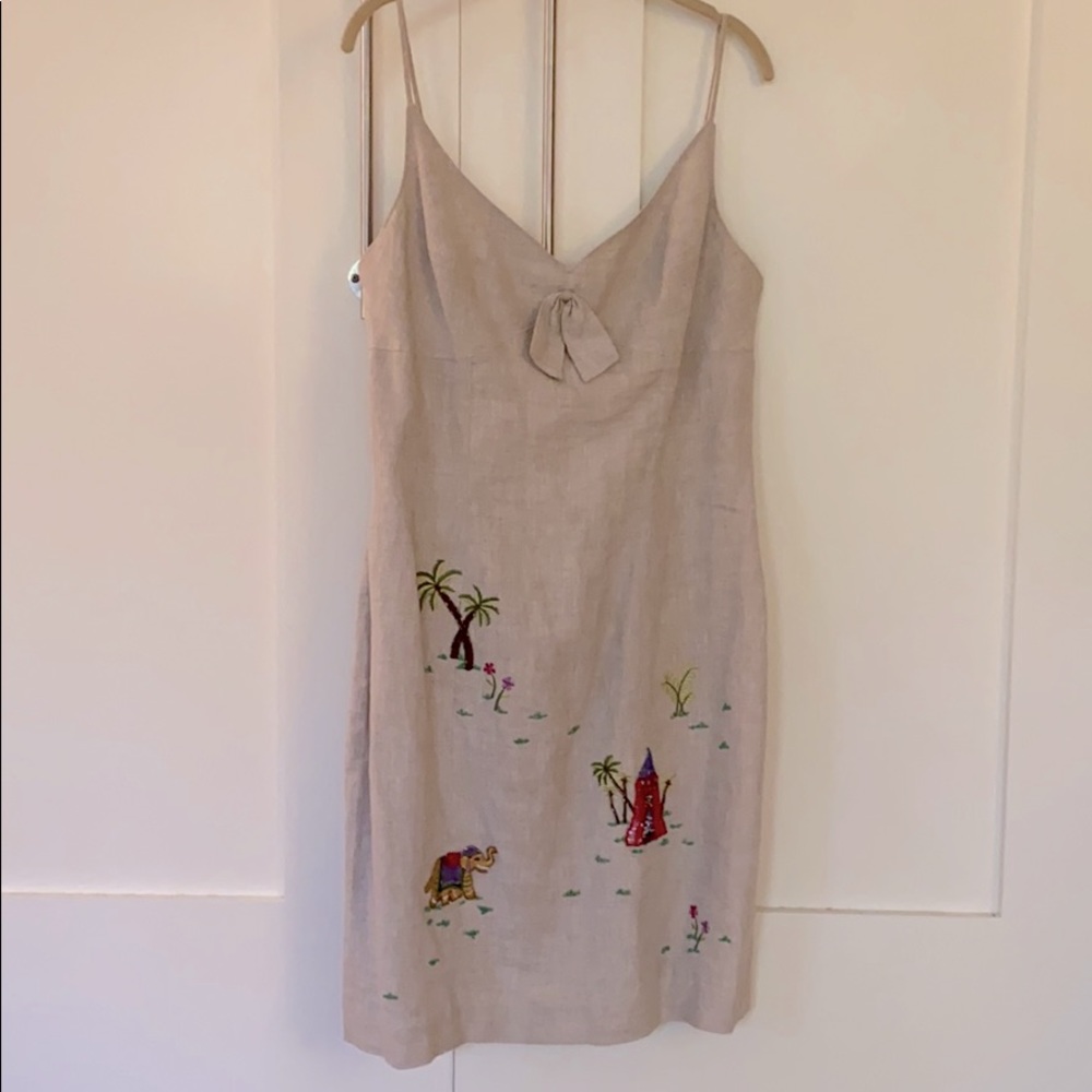 Jade Melody Tam embroidered linen dress